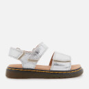Dr. Martens Kids' Romi J Crinkle Metallic Sandals - Silver