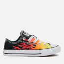 Converse Kids' Chuck Taylor All Star Archive Flame Ox Trainers - Black/Enamel Red/Fresh Yellow