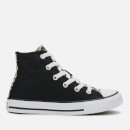 Converse Kids' Chuck Taylor All Star Leopard Print Hi-Top Trainers - Black/Driftwood/White