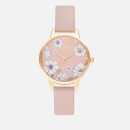 Olivia Burton Women's Groovy Blooms Eco Watch - Candy Pink & Gold