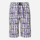 KENZO Men's All Over Print Long Swimshorts - Plum Blue