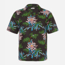 KENZO Men's Printed Flower Short Sleeve Shirt - Black
