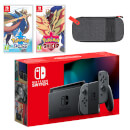 Nintendo Switch (Grey) Pokémon Sword and Pokémon Shield Double Pack