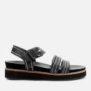 Whistles Women's Contrast Stitch Footbed Sandals - Black