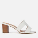 Dune Women's Joupe Croc Leather Heeled Mules - White