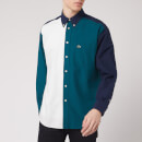 Lacoste Men's Colour Block Shirt - Navy Green/Off White