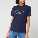 Maison Kitsuné Women's T-Shirt Rainbow Fox - Navy