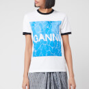 Ganni Women's Logo Graphic Print T-Shirt - White