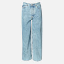 Ganni Women's Washed Denim Wide Leg Jeans - Washed Indigo