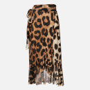 Ganni Women's Printed Mesh Skirt - Maxi Leopard