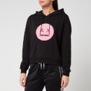Armani Exchange Women's Smiley Logo Hoodie - Black