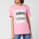 Armani Exchange Women's Large Boxed Logo Short Sleeve T-Shirt - Pink