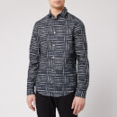 Emporio Armani Men's All Over Print Shirt - Blue