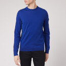 Emporio Armani Men's Sleeve Logo Knitted Jumper - Royal Blue