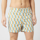 Frescobol Carioca Men's Tailored Mosaique Swim Shorts - Mandarin/Off White