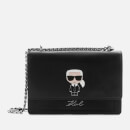Karl Lagerfeld Women's K/Ikonik Metal Lock Shoulder Bag - Black