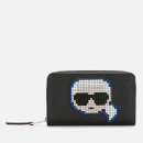 Karl Lagerfeld Women's K/Pixel Md Folded Zip Wallet - Black