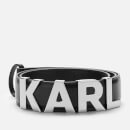 Karl Lagerfeld Women's K/Karl Metal Letters Belt - Black
