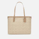 Coach Women's Coated Canvas Signature Central Tote Bag with Zip - Sand Taupe