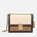 Coach Women's Signature Block Hutton Shoulder Bag - Tan Sand