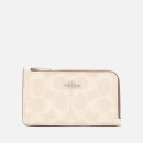 Coach Women's Signature Block Small L Zip Card Case - Tan Sand Orchid