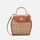 Coach 1941 Women's Runway Coach Originals Coated Canvas Signature Turnlock Curved Top Handle Bag - Tan Rust