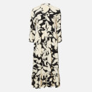 Calvin Klein Women's 3/4 Sleeve Button V-Neck Maxi Dress - Multi