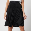 Calvin Klein Women's Sunray Pleat Midi Elastic Skirt - Black
