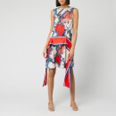 Victoria, Victoria Beckham Women's Map Print Scarf Dress - Red/Multi