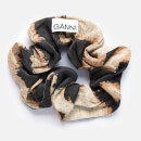 Ganni Women's Silk Linen Scrunchie - Maxi Leopard