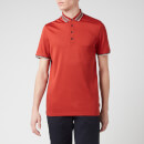 Ted Baker Men's Teacups Striped Collar Polo Shirt - Dark Orange