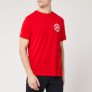 Armani Exchange Men's Round Logo T-Shirt - Chinese Red