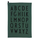 Design Letters Classic Tea Towel - Dark Green (2 Pack)