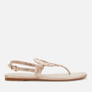 Coach Women's Jeri Metallic Leather Toe Post Sandals - Champagne