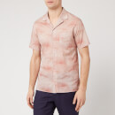 Officine Generale Men's Dario Palm Print Shirt - Pink