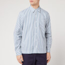 Officine Generale Men's Bob Candy Stripe Shirt - White/Blue