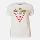 Guess Women's Short Sleeve Palms Triangle T-Shirt - White
