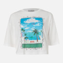 Guess Women's Short Sleeve RN Beach T-Shirt - True White