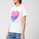 Coach 1941 Women's Pink And Blue Jello Heart T-Shirt - White