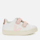 Veja Toddler's Esplar Velcro Leather Trainers - Extra White/Petal/Venus