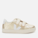 Veja Kid's Esplar Velcro Leather Trainers - Gold/White