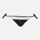 Calvin Klein Women's String Side Tie Bikini Bottom - Black