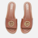 MICHAEL MICHAEL KORS Women's Brynn Leather Slide Sandals - Luggage
