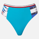 Tommy Hilfiger Women's Cheeky High Waist Bikini Bottoms - Palm Tropic White