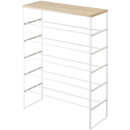 Yamazaki Tower 6 Tier Shoe Rack with Shelf - White
