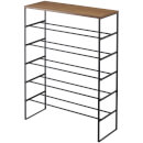 Yamazaki Tower 6 Tier Shoe Rack with Shelf - Black