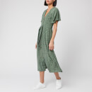 Whistles Women's Anita Spotted Animal Frill Sleeve Dress - Green/Multi
