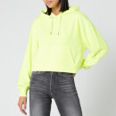 Calvin Klein Jeans Women's Puff Print Cropped Hoodie - Safety Yellow