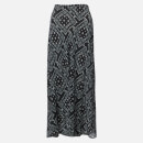 RIXO Women's Kelly Midi Skirt - Black Square Floral