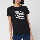 Karl Lagerfeld Women's Stacked Logo Address T-Shirt - Black